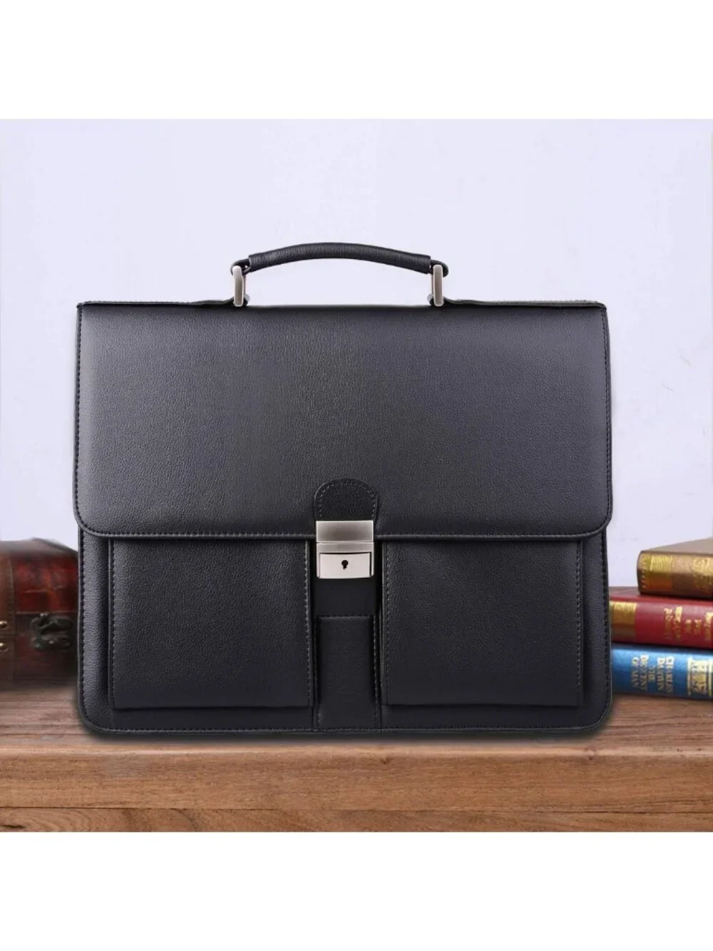 Stylish PU Leather Briefcase for Men | Classic Messenger Bag for Work & Travel